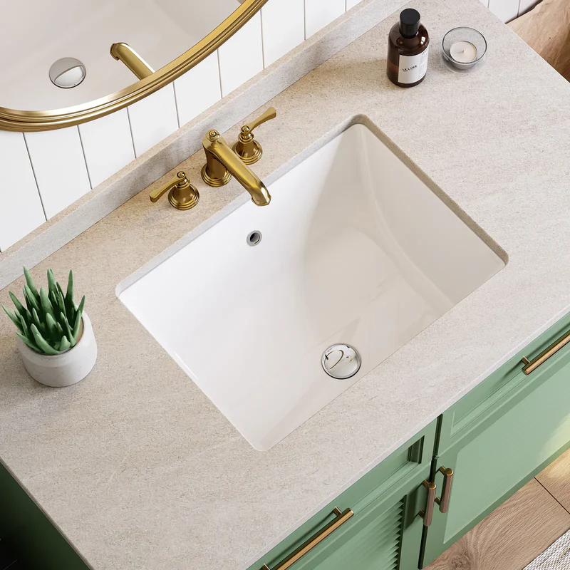 HOROW Rectangular Undermount Bathroom Sink 20 Inch Undermount Sink Model HWTP S5138D