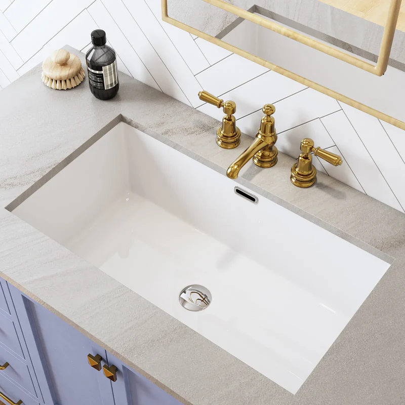 HOROW Rectangular Undermount Bathroom Sink 27 Inch Undermount Sink Model HWTP S7040D